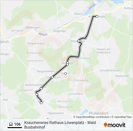 106 Bus Line Map
