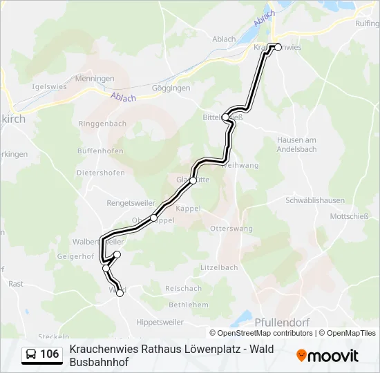 106 Bus Line Map