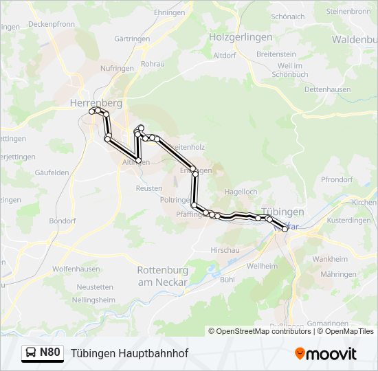N80 Bus Line Map