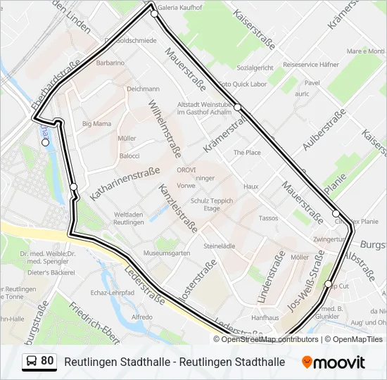 80 Bus Line Map