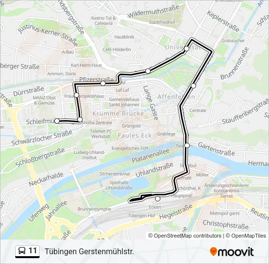 11 Bus Line Map