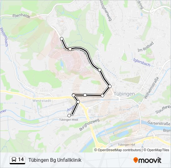 Автобус 14: карта маршрута