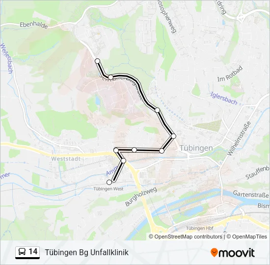 14 Bus Line Map