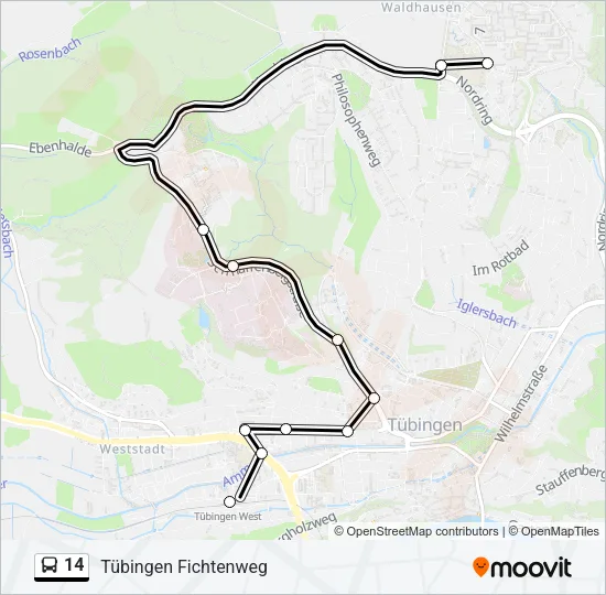 14 Bus Line Map