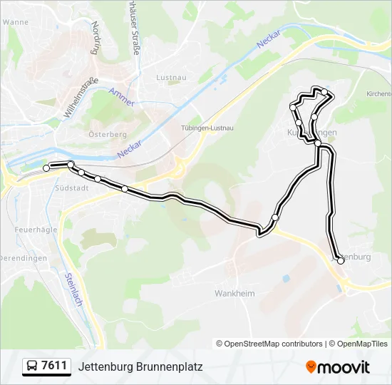 7611 Bus Line Map
