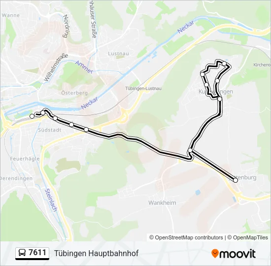 7611 Bus Line Map