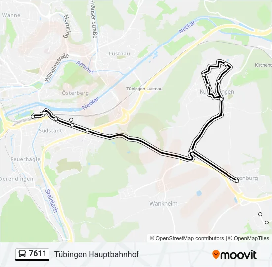 7611 Bus Line Map