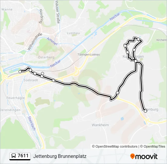 7611 Bus Line Map