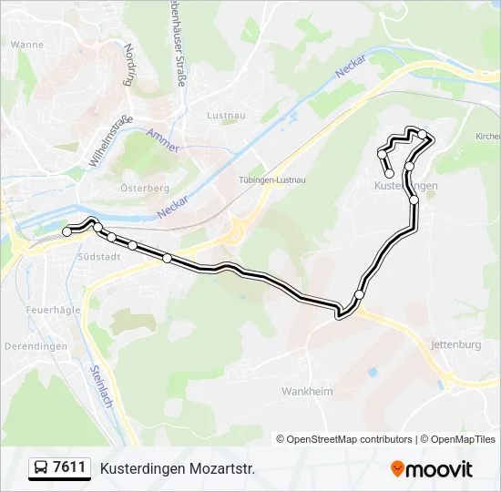 7611 Bus Line Map