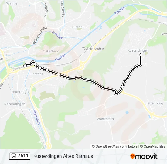 7611 Bus Line Map
