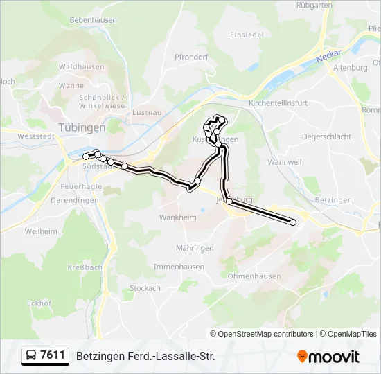 7611 Bus Line Map