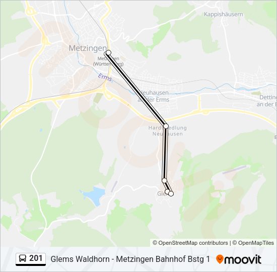 201 Bus Line Map