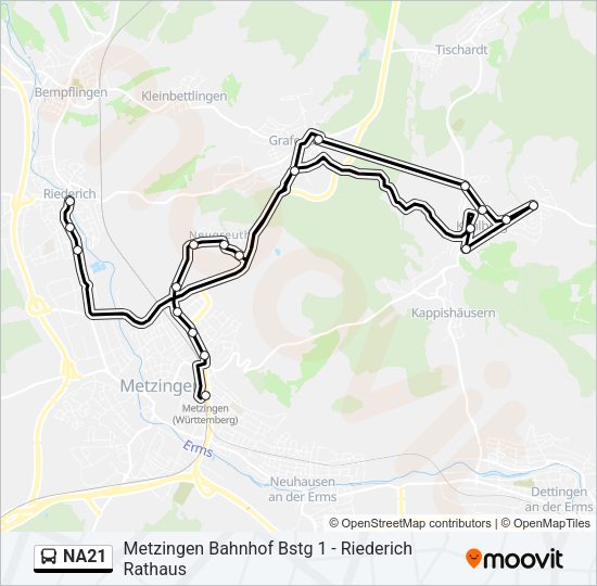 NA21 Bus Line Map