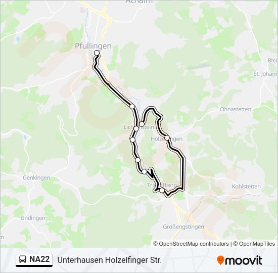 NA22 Bus Line Map