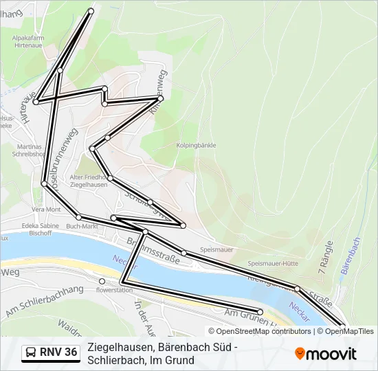 RNV 36 Bus Line Map