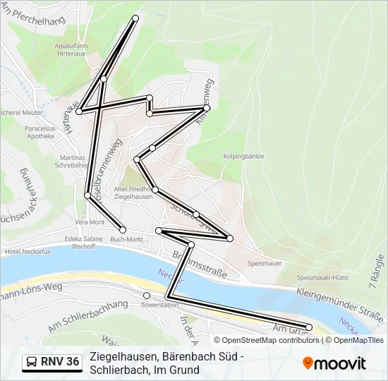 RNV 36 Bus Line Map