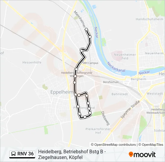 RNV 36 Bus Line Map