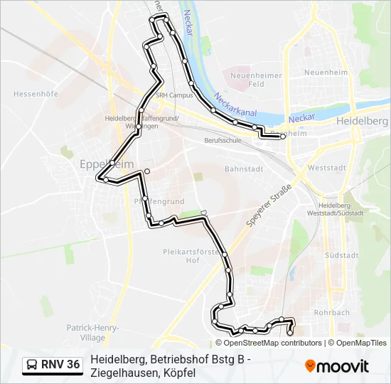 RNV 36 Bus Line Map