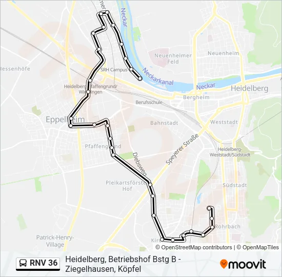 RNV 36 Bus Line Map