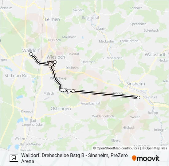 Автобус ZUSATZVERKEHR: карта маршрута