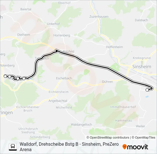 Автобус ZUSATZVERKEHR: карта маршрута