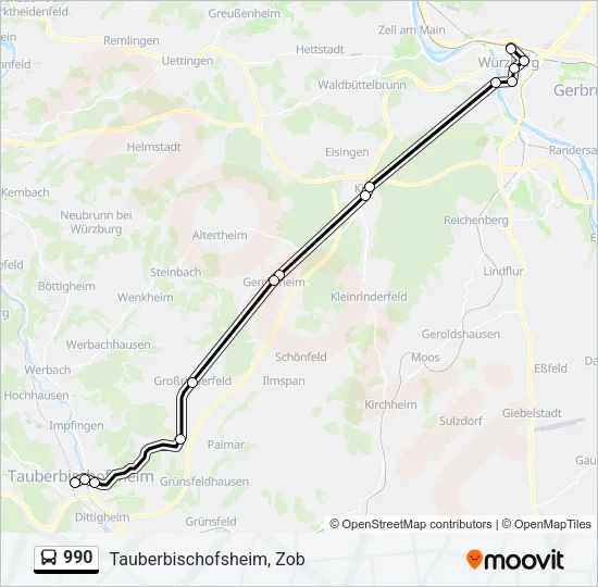 990 Bus Line Map