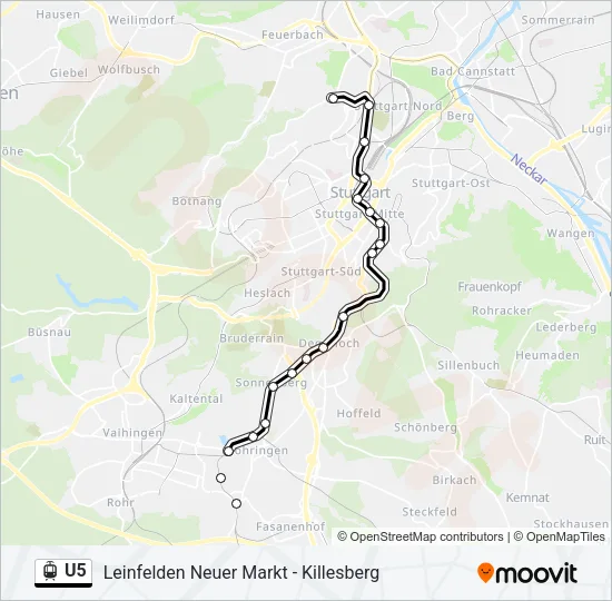 U5 Light Rail Line Map