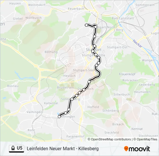U5 Light Rail Line Map