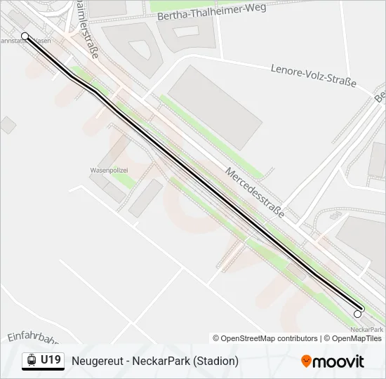U19 Light Rail Line Map