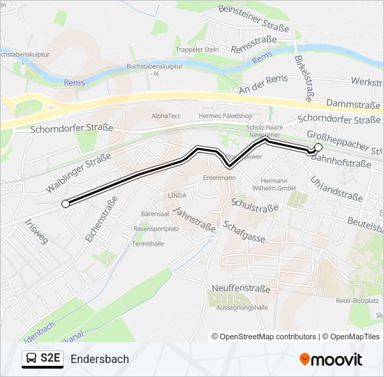 S2E Bus Line Map