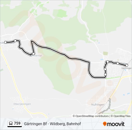 759 Bus Line Map