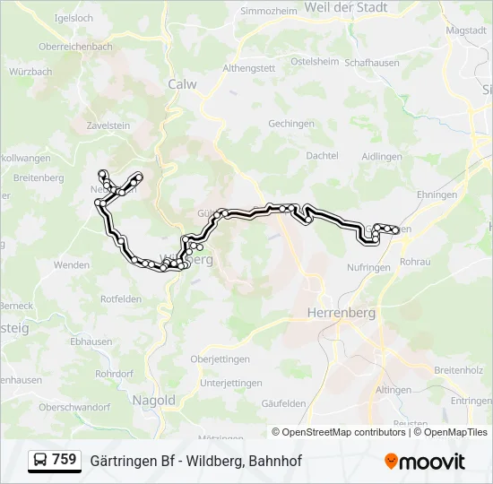 759 Bus Line Map