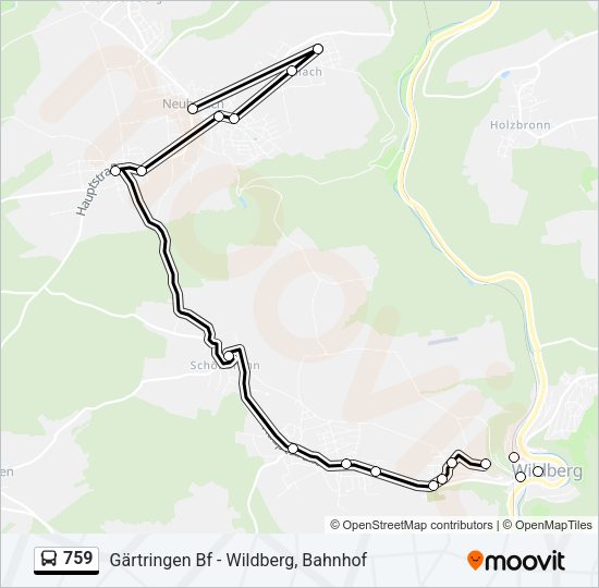 759 Bus Line Map