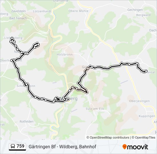 759 Bus Line Map
