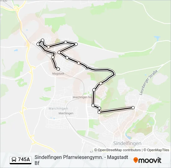 745A Bus Line Map