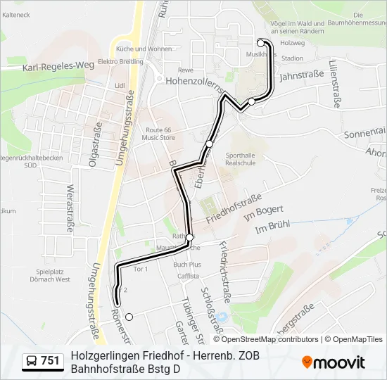 751 Bus Line Map