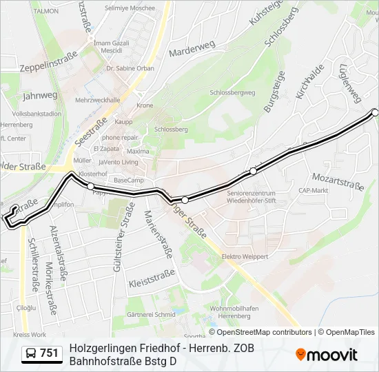 751 Bus Line Map