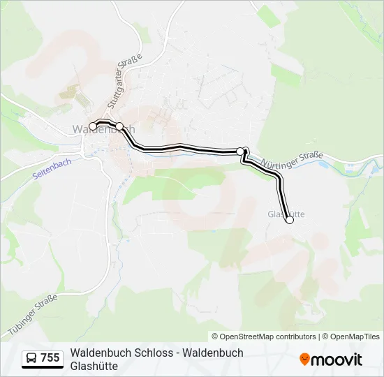 755 Bus Line Map