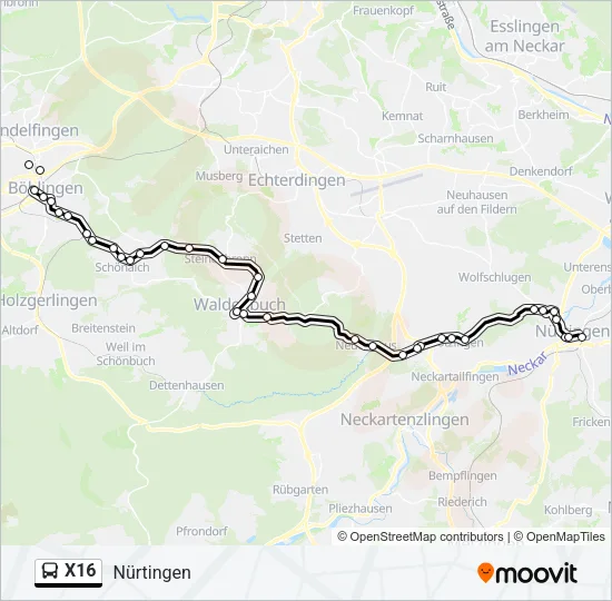 X16 Bus Line Map