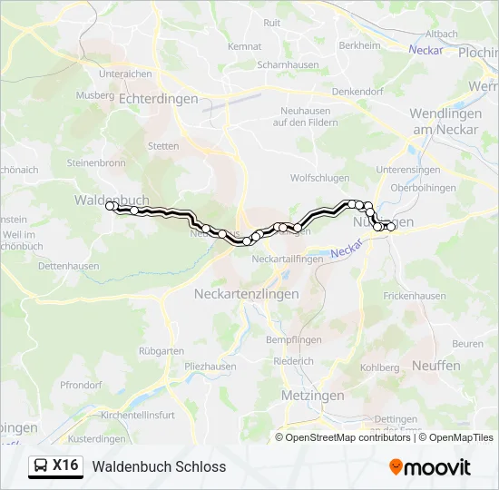 X16 Bus Line Map