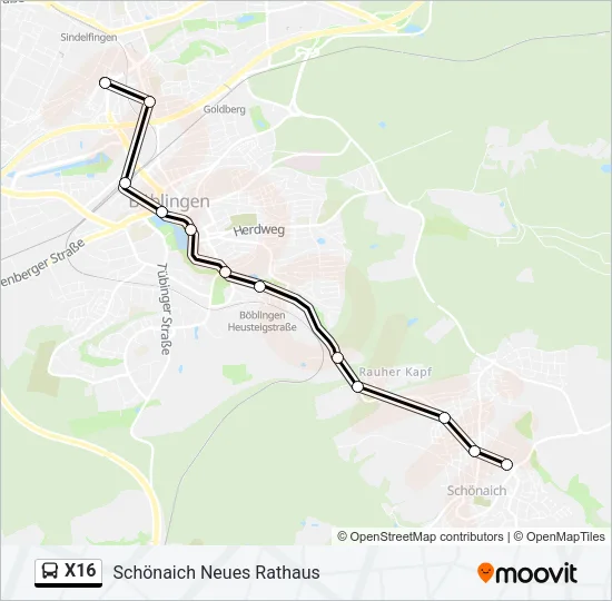 X16 Bus Line Map