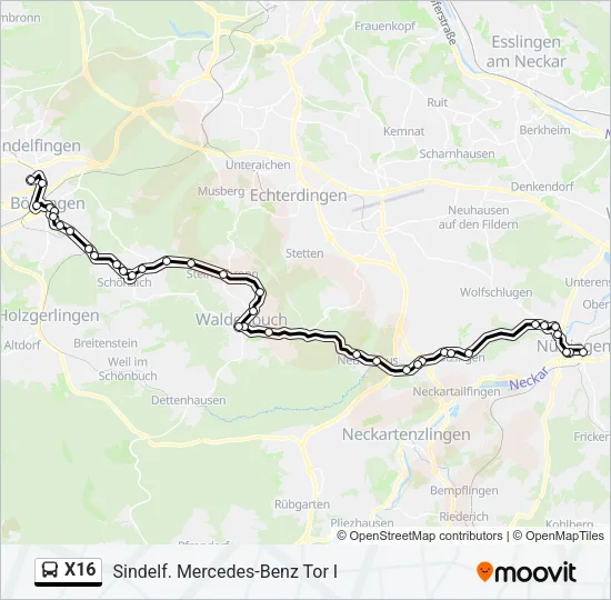 X16 Bus Line Map