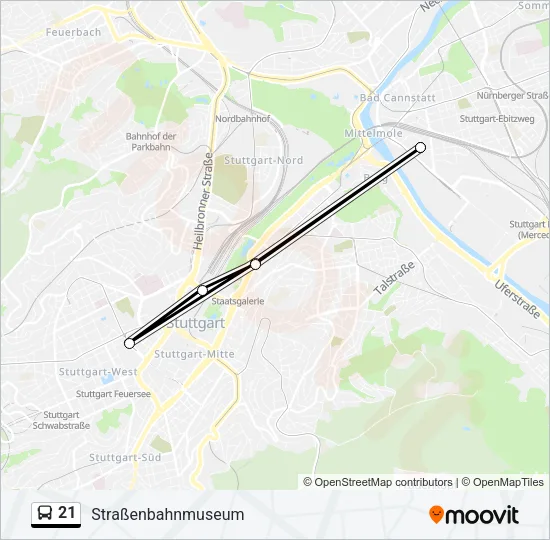 21 Bus Line Map