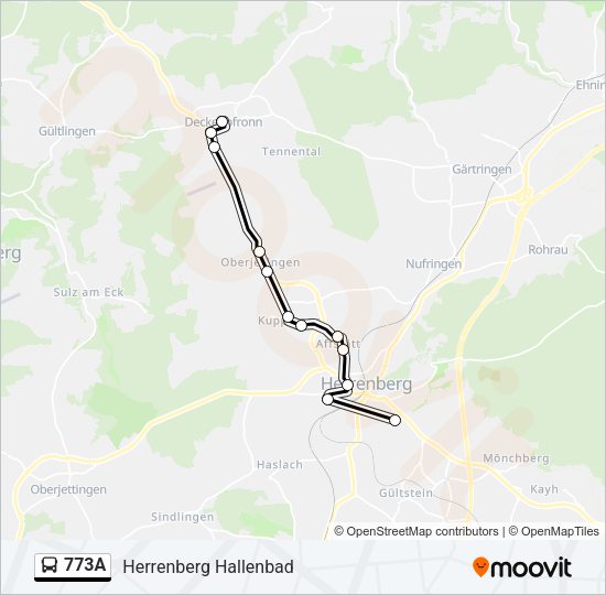 773A Bus Line Map