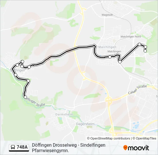 748A Bus Line Map