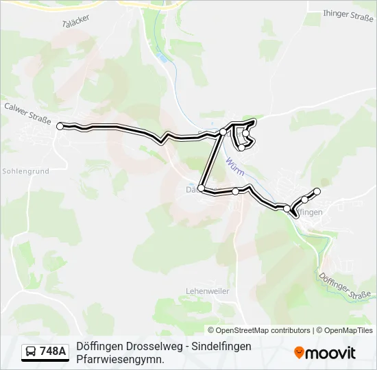 748A Bus Line Map