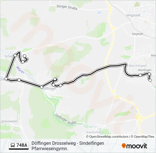 748A Bus Line Map