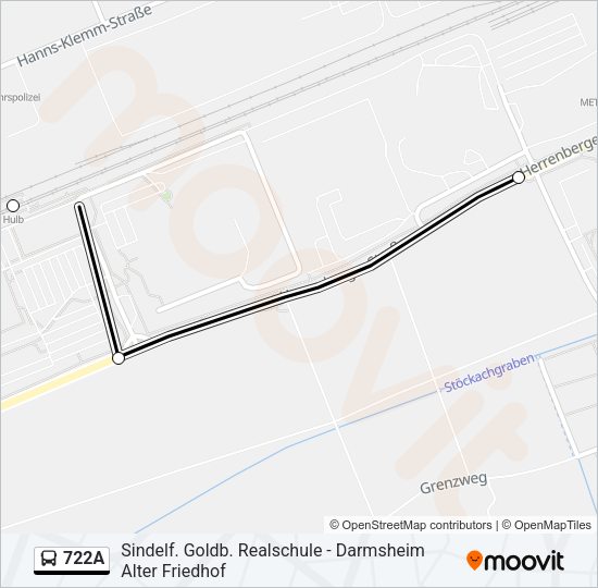 Автобус 722A: карта маршрута