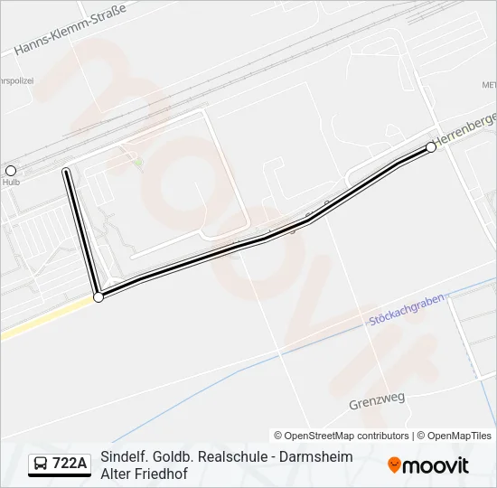 722A Bus Line Map