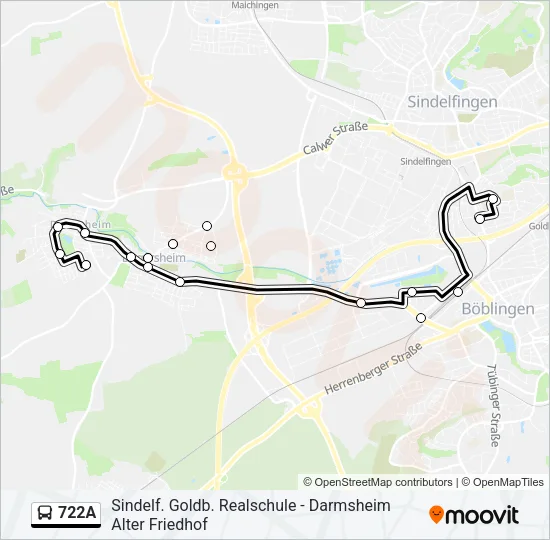 722A Bus Line Map